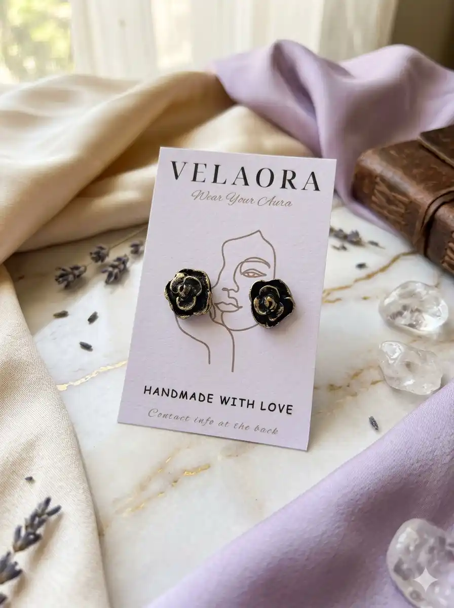 Black Rose handmade jewellery by Velaora Jewels